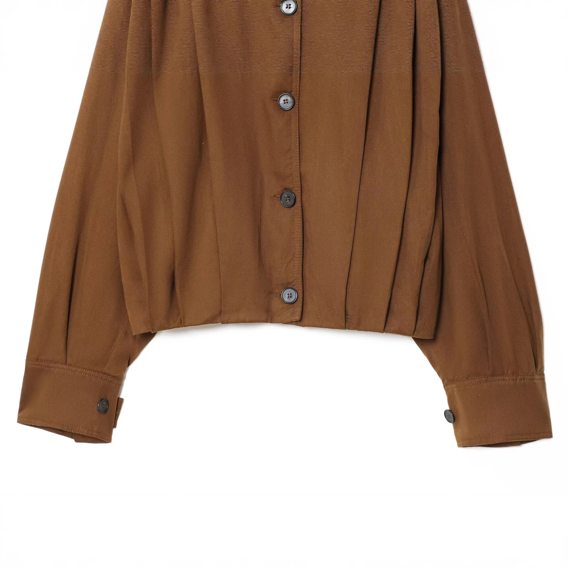 

Faionable Loose Belted Pleated Women's Jaet New Autumn 2025 ort Outerwear for Ladies Casual Comfortable Sle