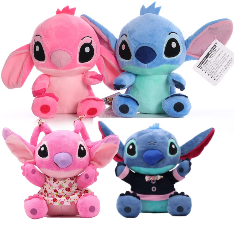 Disney Cartoon Blue Pink Stitch Plush Dolls Anime Toys Lilo and Stitch 20CM Stich Plush Stuffed Toys Christmas Gifts for Kids