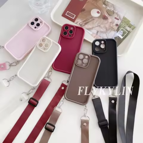 Phone Case For Xiaomi POCO X7 X6 X5 X3 F7 F6 M6 Pro C65 C75 C61 C51 Long Back Rope Soft Silicone Protective Cover