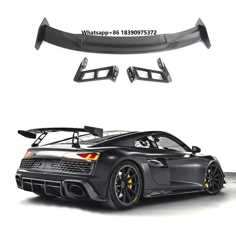Car Exterior Accessories for R8 Performance Style Dry Carbon Fiber High GT Rear Tail  Spoiler Wing for R8 V10 2023