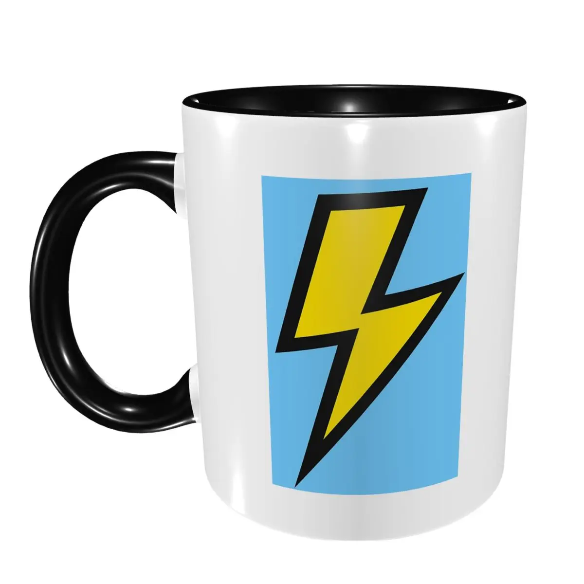 Yellow Lightning Bolts With Bright Blue Mug Funny Ceramic Coffee Cups Tea Mugs Milk Cup Drinkware Gift for Friends