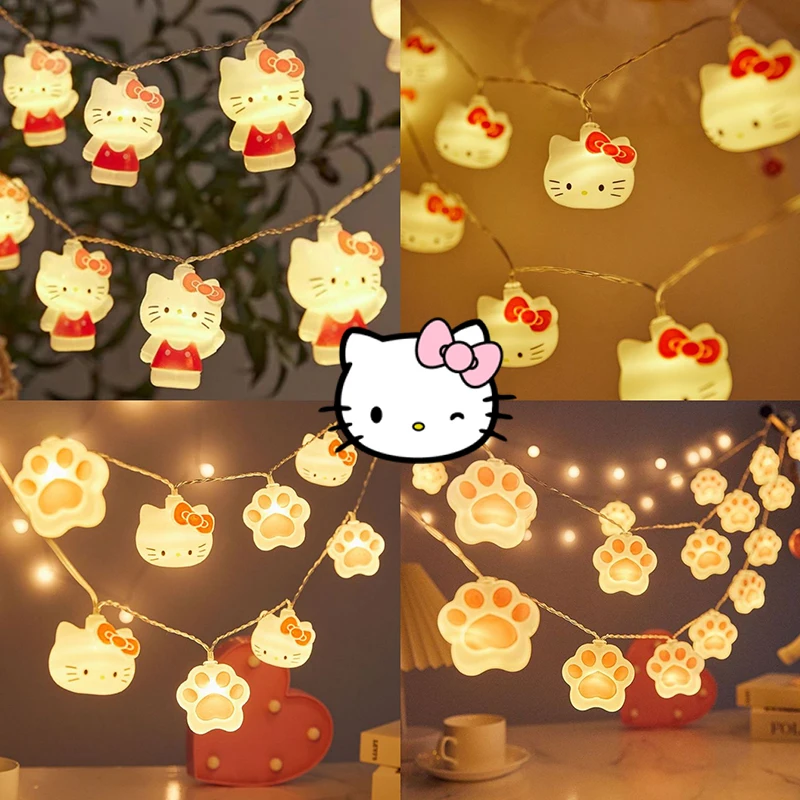 Sanrio Hello Kitty light girls Room Decoration Battery powered Atmosphere warmwhite string Light New Year Party Night Light gift