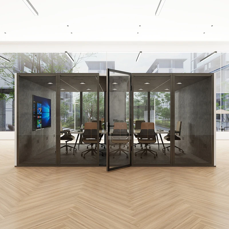 Silent Privacy Booth Soundproof Office Pod with Ventilation LED Light and Power Socket