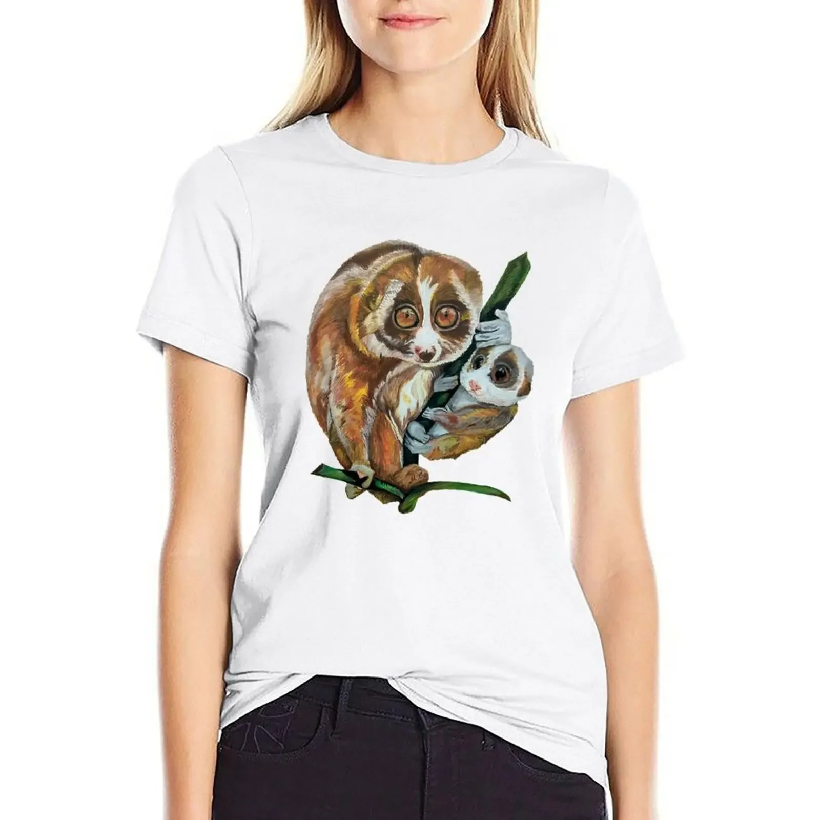 Slow Loris T-ShirtSlow Loris with Baby T-shirt Blouse aesthetic clothes summer clothes for Women