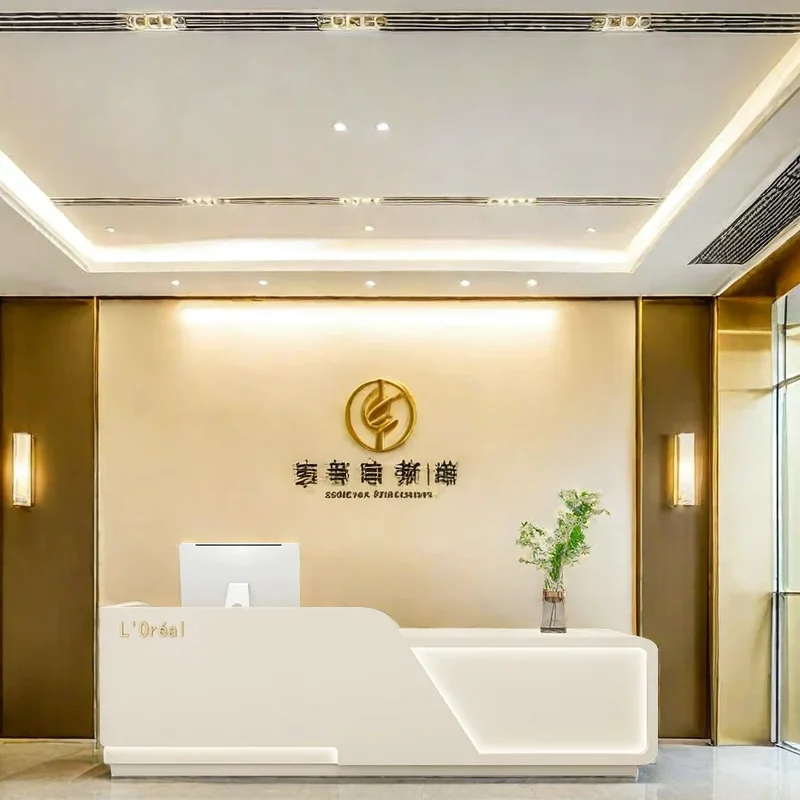 Reception Desk Luxury Receptionist Front Salon Counter Clothes Hairdressing Furniture Table Elegant Office Receiption Help Long