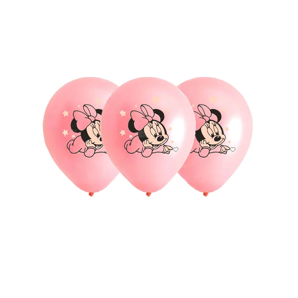 Q version Minnie themed children\'s balloon party decoration and decoration Mickey Mouse Minnie latex balloon set baby shower