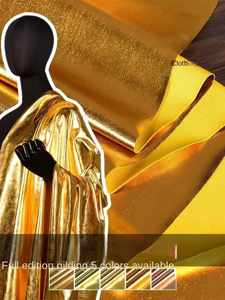 

Glossy Elastic Soft Bronzing Faux Leather Fabric for Fashion Stage Performance Clothing Cloth Diy Sewing per Meter Material