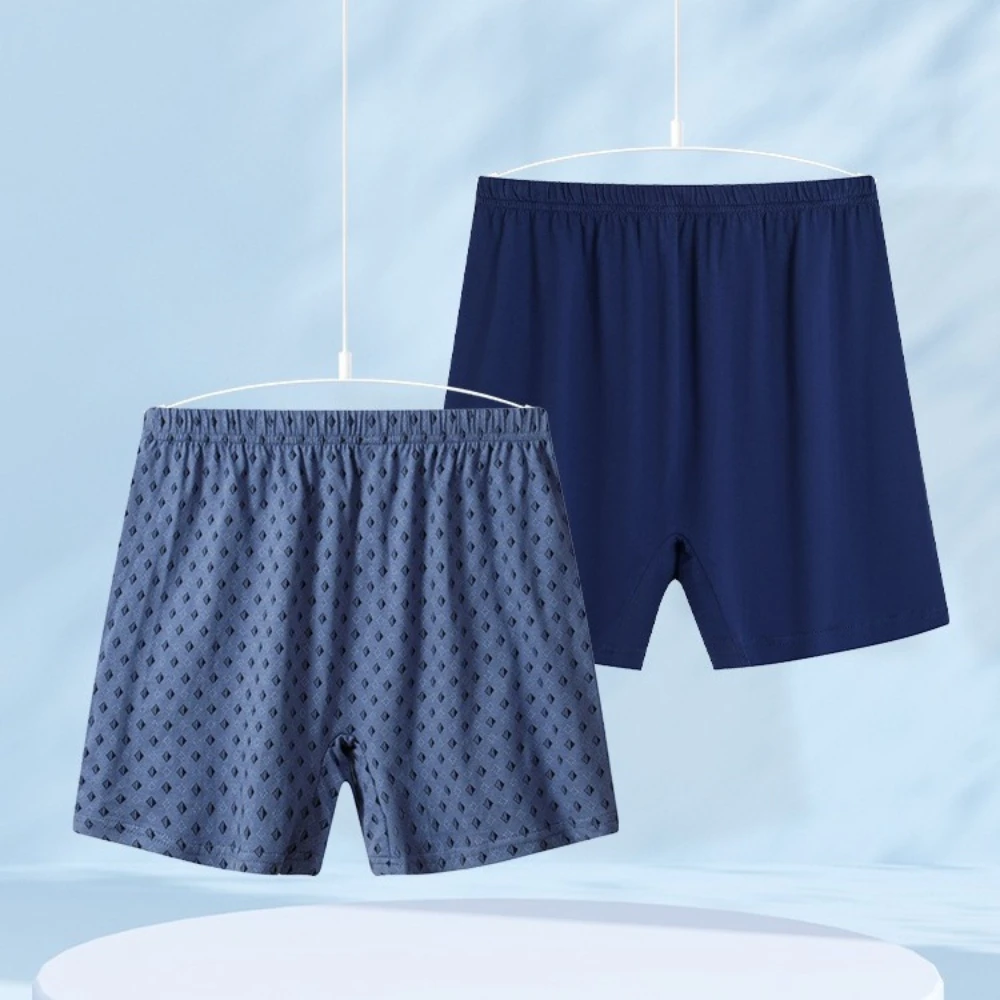 

Хлопковые мужские трусы, свободные удобные боксеры, нижнее белье больших размеров, 40-120 кг, мужские трусы-боксеры с высокой талией и принтом для пожилых людей среднего возраста