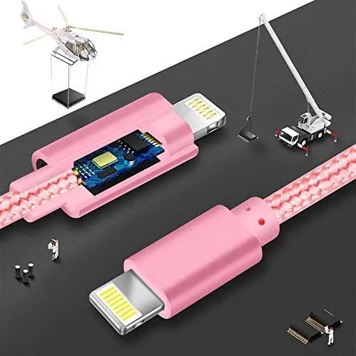 4/8 قطعة كابل شحن سريع لايتنينج كابل USB نايلون مضفر سلك شحن سريع متوافق مع آيفون