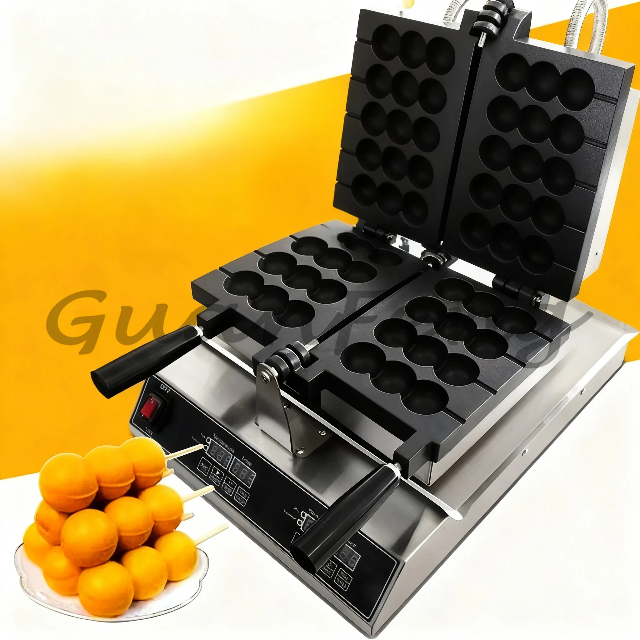 220V/110V Electric Egg String Cake Machine, Commercial Food Baking Machine for Snack Booth Use