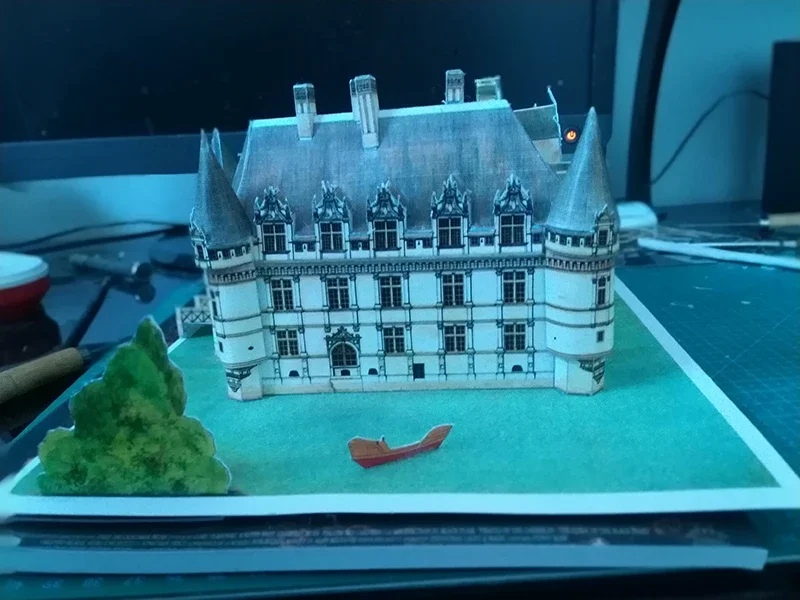 Modelo de papel 3D Azel Le Lido Castle Building Manual de bricolaje