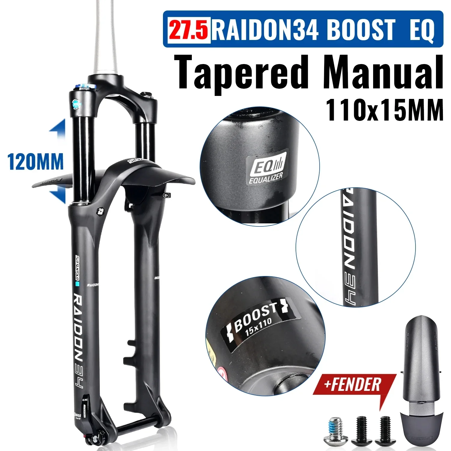 SR SUNTOUR RAIDON MTB BOOST サスペンションフォーク 110x15mm 27.5er