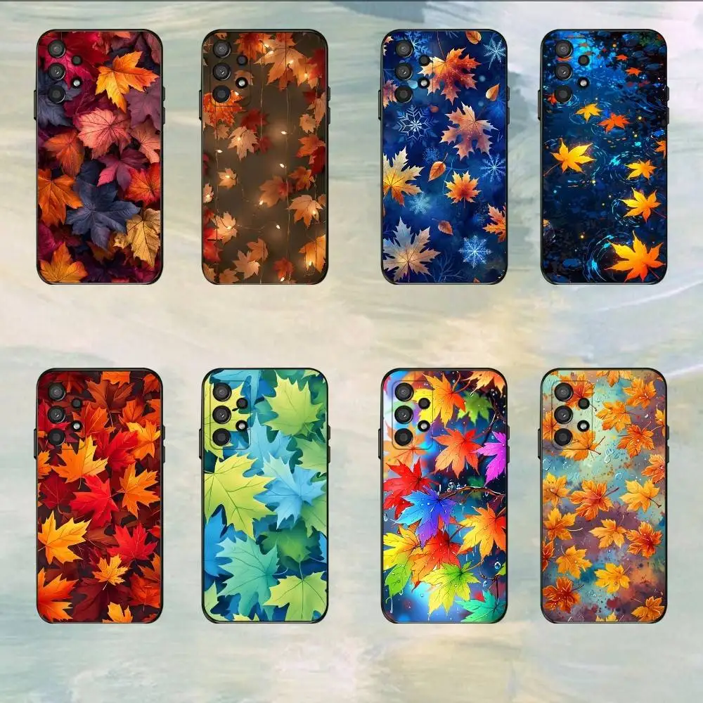 Render Maple Leaf  Phone Case For Samsung S25,S24,S21,S22,S23,S30,Ultra,S20,Plus,Fe,Lite,5G Black Cover