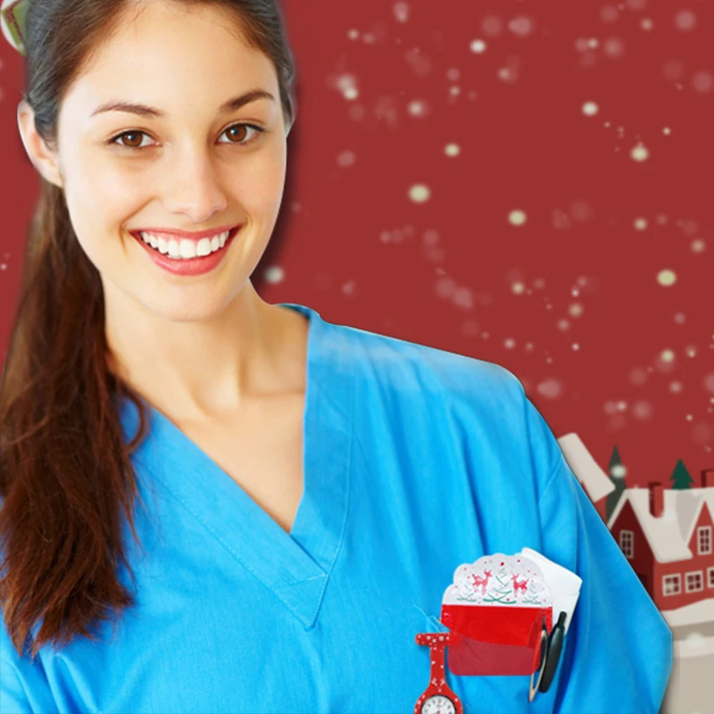 doctor nurse pvc flower pattern pen pocket protector Christmas gift for nurse  flasp vinyl pvc pocket Pen Holder for Pen Leaks