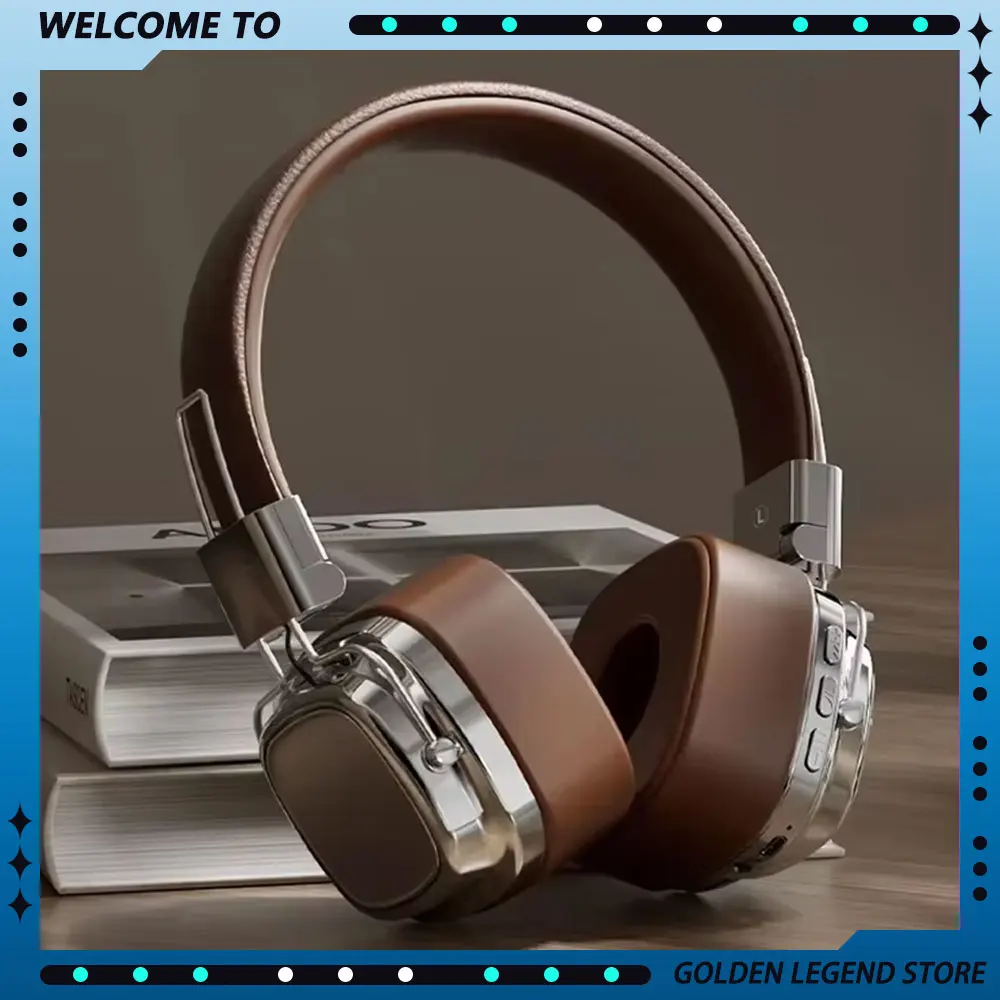 New Bluetooth Wireless Headphones Retro Stereo Sounds Bluetooth 5.3 Low Latency Minimalist Style Foldable Earphones for Gaming