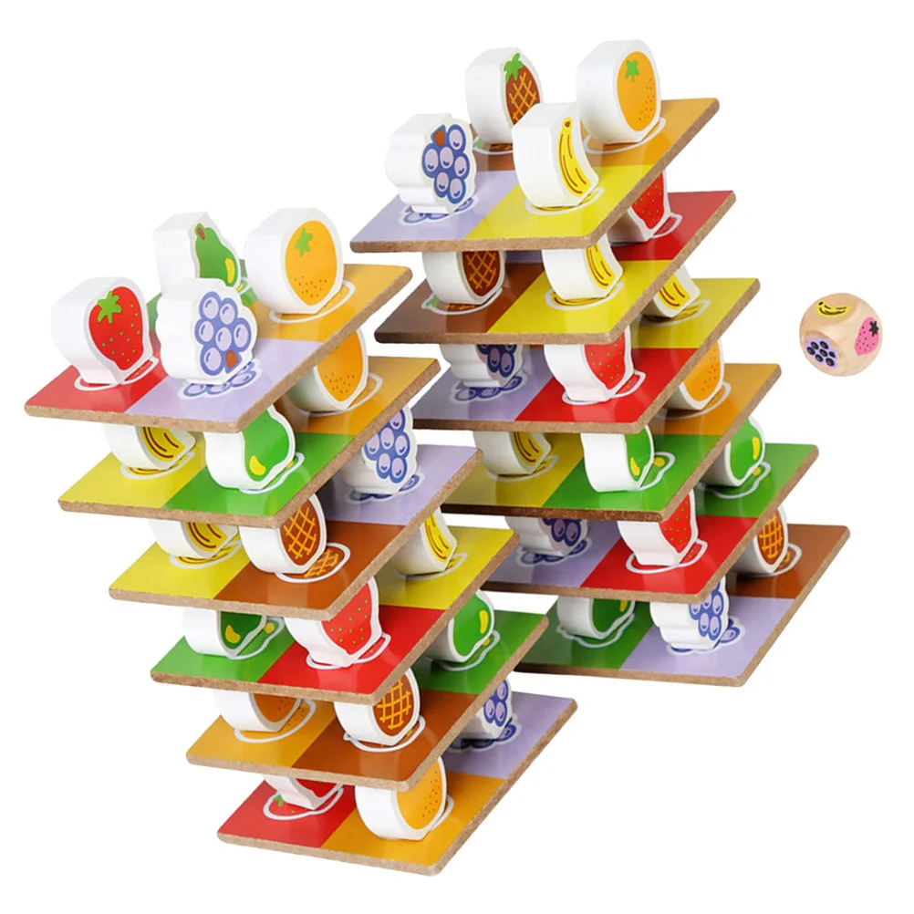 Fruit Stack Building Blocks Children’s Toys Practical Stacked Wooden Balanced Stacking Games Kids Bricks