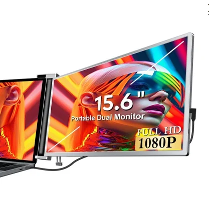 15.6 Triple Laptop Monitor, Right Screen 180° Rotation, Plug and Play for 15.6-17.3