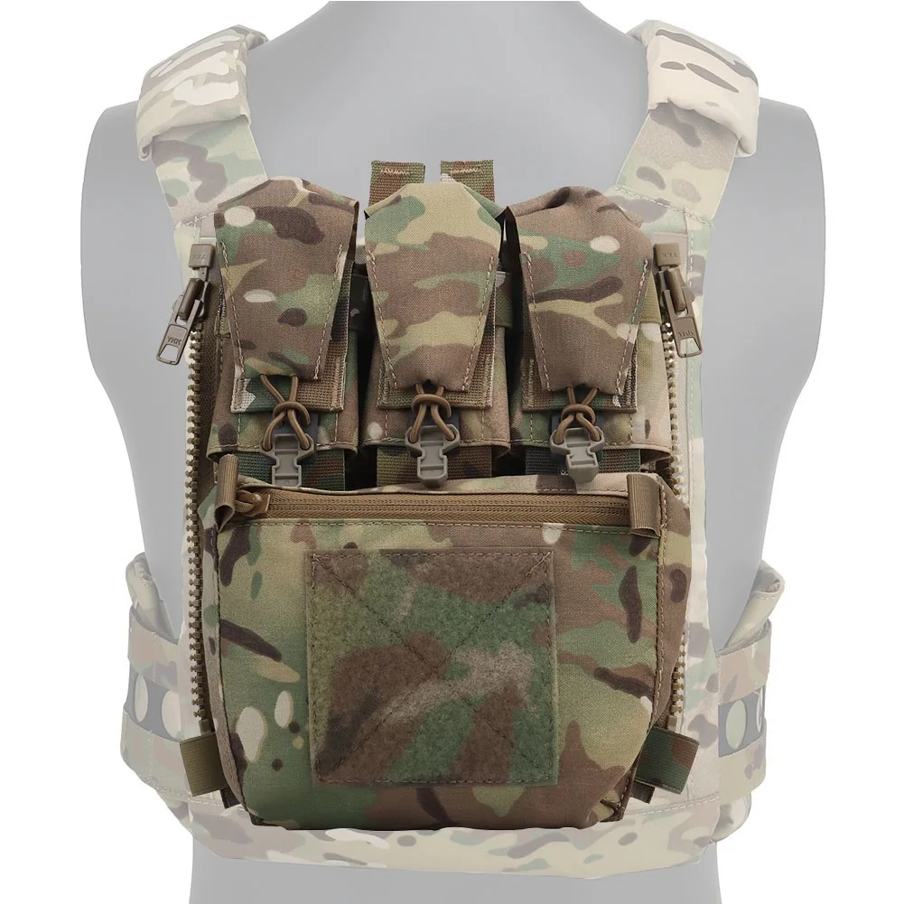 

Tactical Back Panel Hanger Pouch Zip-on Multi-fit GP Pocket Retention Flap, Plate Carrier Assault Hunting Airsoft Vest Attachmen