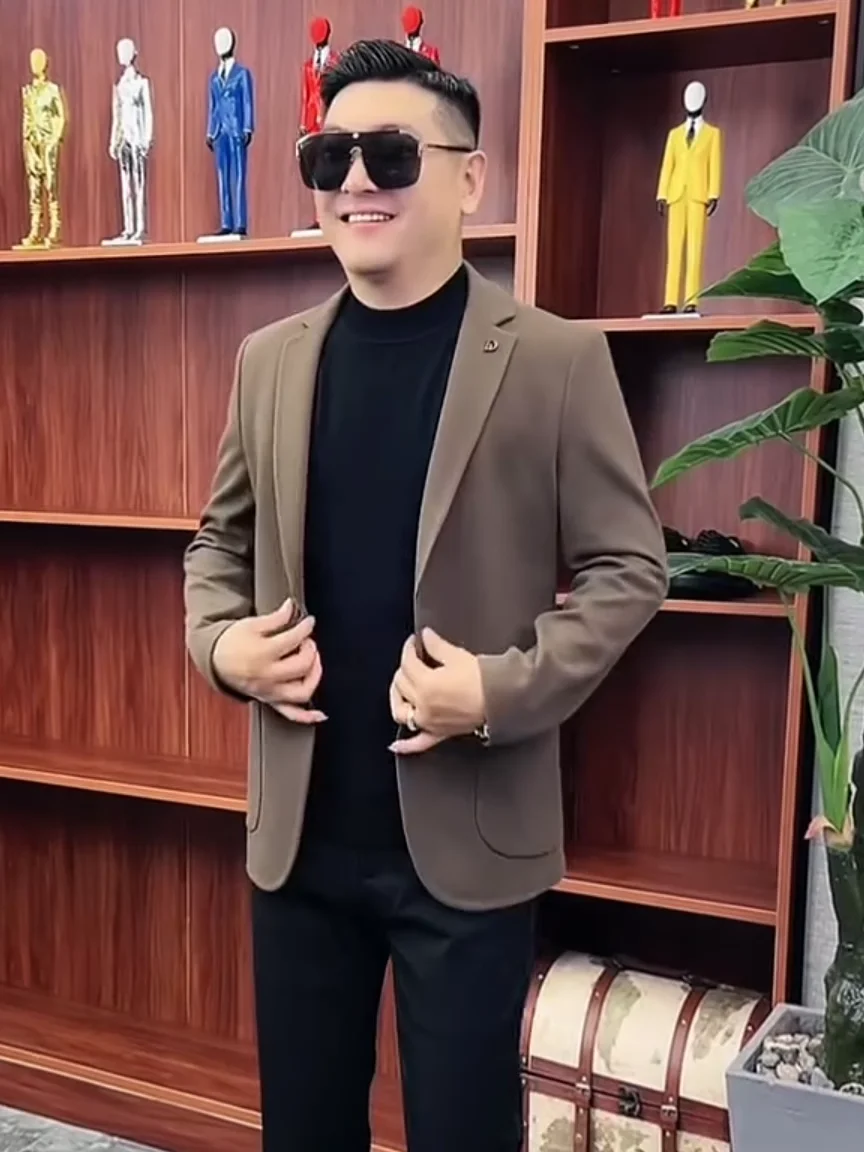 

Модный повседневный высококачественный деловой костюм премиум-класса Ele Personali, весна-осень, Новое поступление, украшение на пуговицах, без железа