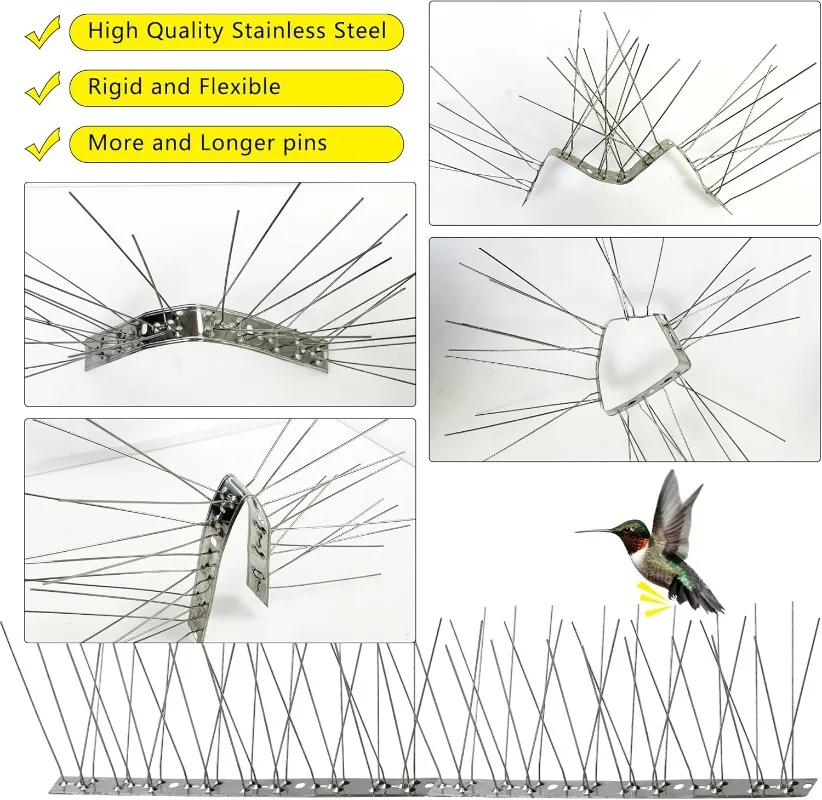 1/3pcs Anti Bird Spikes Pigeons Repellent Outdoor Garden Bird Repeller Squirrel Raccoon Cat Deterrent Spike Yard Roof Balcony