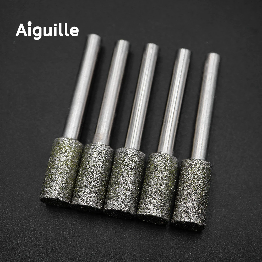 60# Diamond Grinding Point Shank 6mm Cylinder Diamond Grinding Burr 6mm 8mm 10mm Stone Metal Working