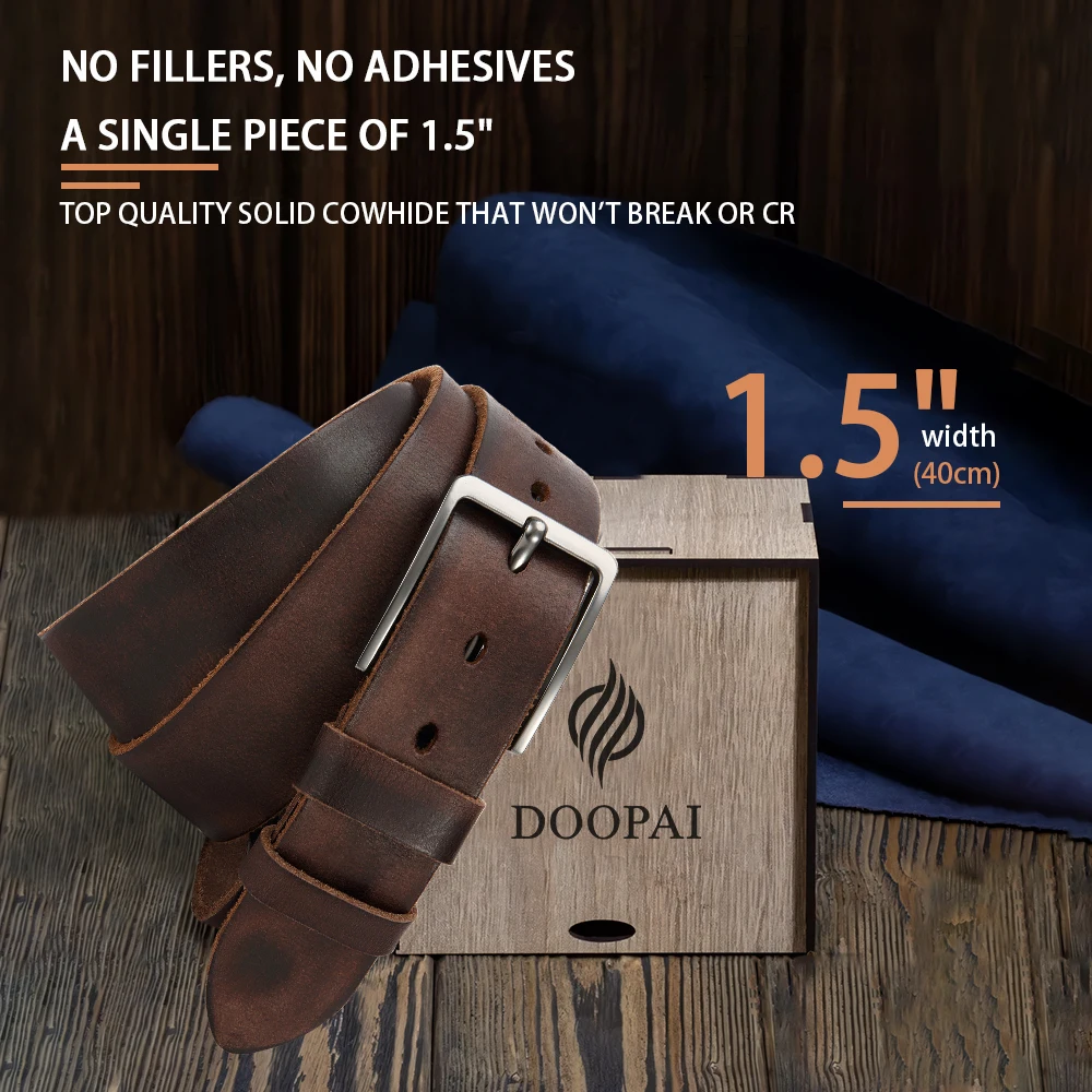 Genuine Leather For Men's High Quality Buckle Jeans Cowskin Casual Belts Business Cowboy Waistband Male Fashion Designer