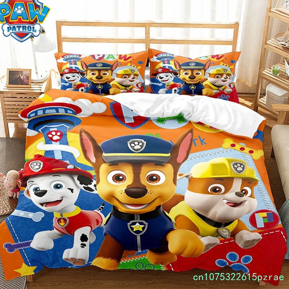 Paw Patrol Cute Puppy Duvet Cover Set, Cartoon Anime Quilt Cover With Pillowcase, Soft Bedding, Bedroom Decor Gift For Kids