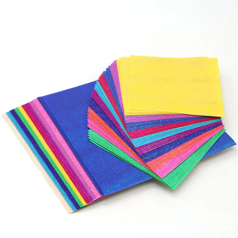 7/10/15/20cm 100sheets 10 colors Single Side Pearl Kids Origami Paper Birthday Party Craft Paper Gift Wrapper