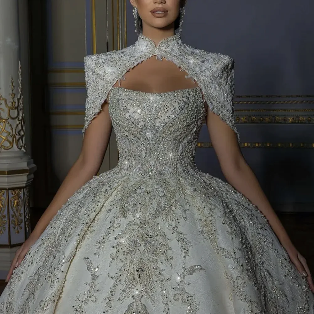 Vestido de baile de duas peças para noiva, vestidos de casamento personalizados, vestido de noiva vintage, cristais luxuosos, 2022