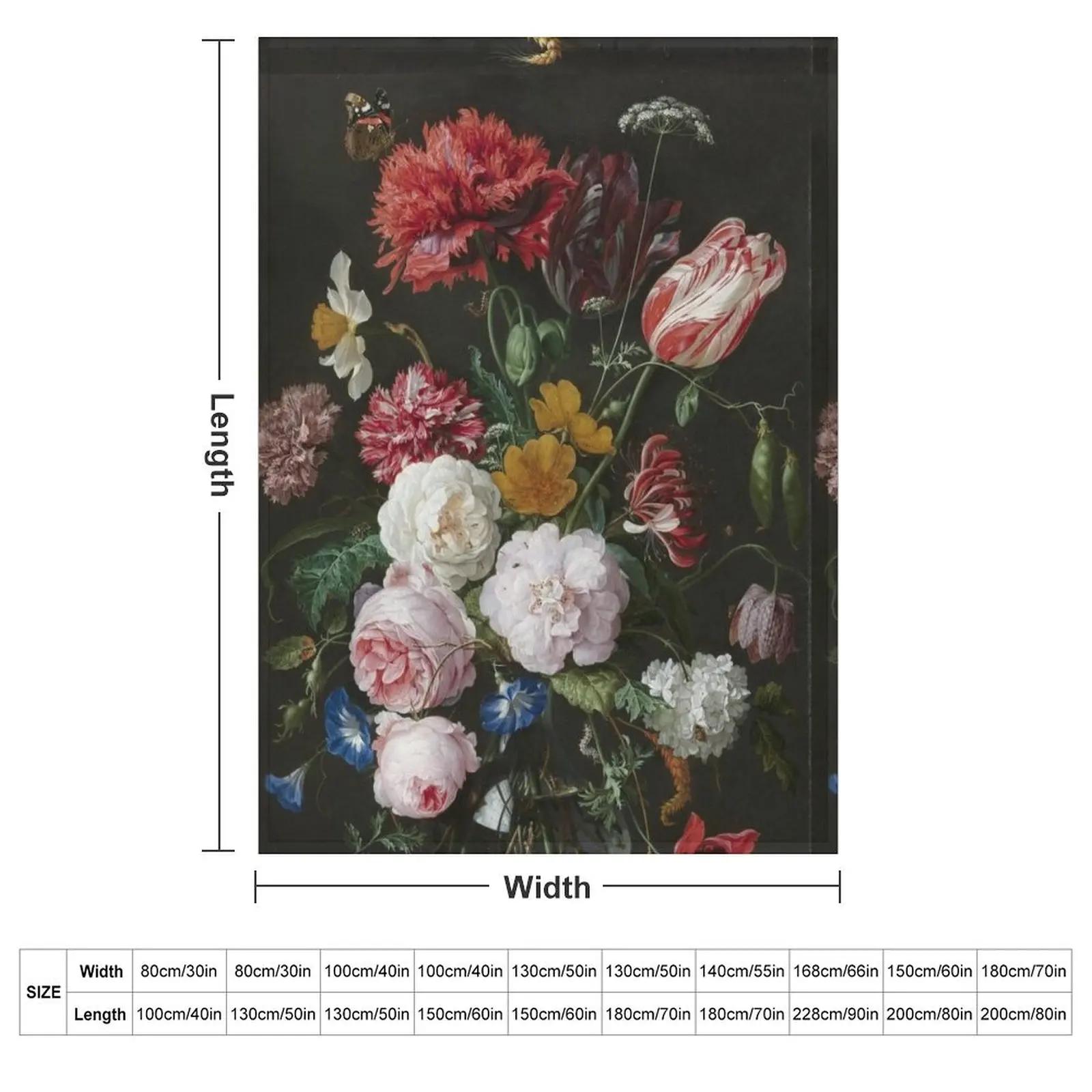Jan Davidsz. De Heem - Still Life With Flowers In A Glass Vase, 1683 Throw Blanket For Baby Bed Hairys Picnic Blankets