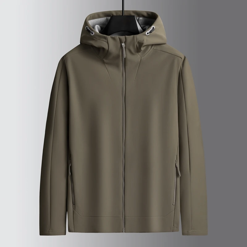 

Новые весенние и осенние модели. Мужская весенне-осенняя куртка с капюшоном. Мужская деловая повседневная куртка против морщин. Большой размер 7XL 8XL.