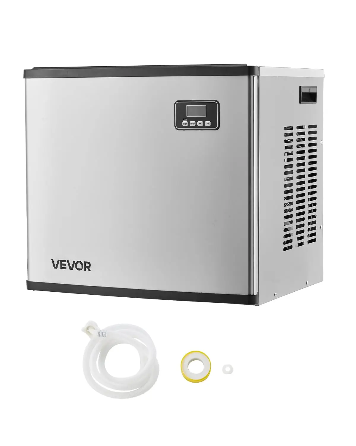 Commercial Ice Maker Machine - Head, 360 Lbs/Day Stainless Steel Ice Machine with Self-Cleaning, Scheduled Ice-Making, Adjustabl