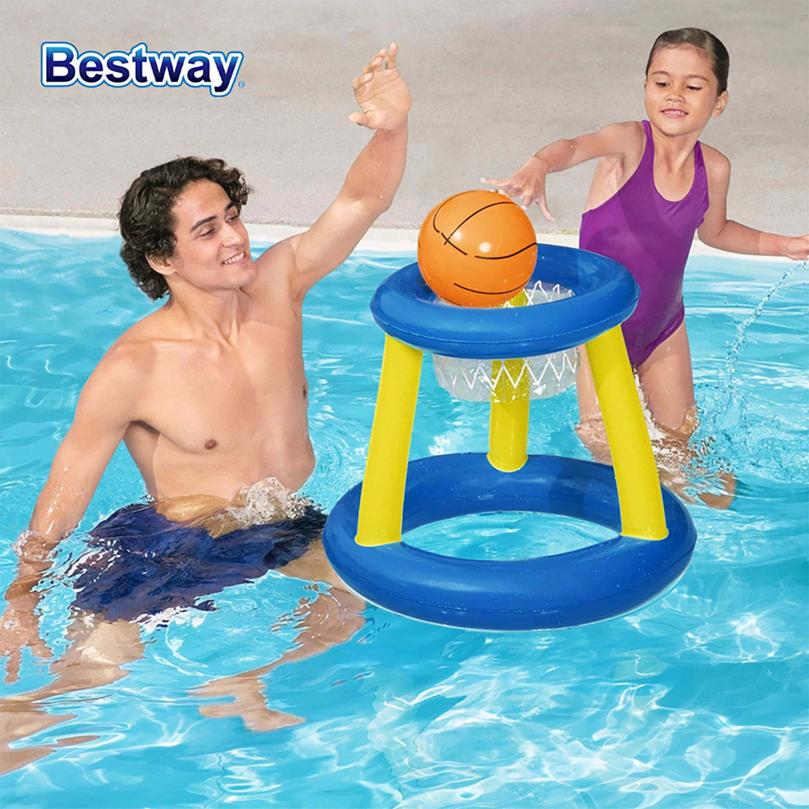 

Bestway 52133, волейбол с водой и корзина, набор для плавания с водяным поло, игры для надувного бассейна, игрушки для бассейна