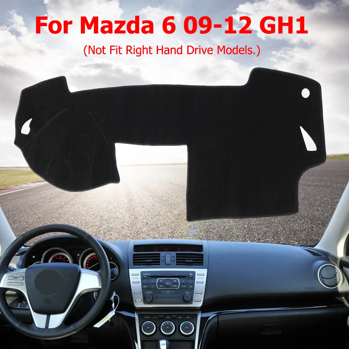 

Black Dashboard Cover Dashmat Dash Mat Pad For Mazda 6 2009 2010 2011 2012 For Left Hand Drive Model