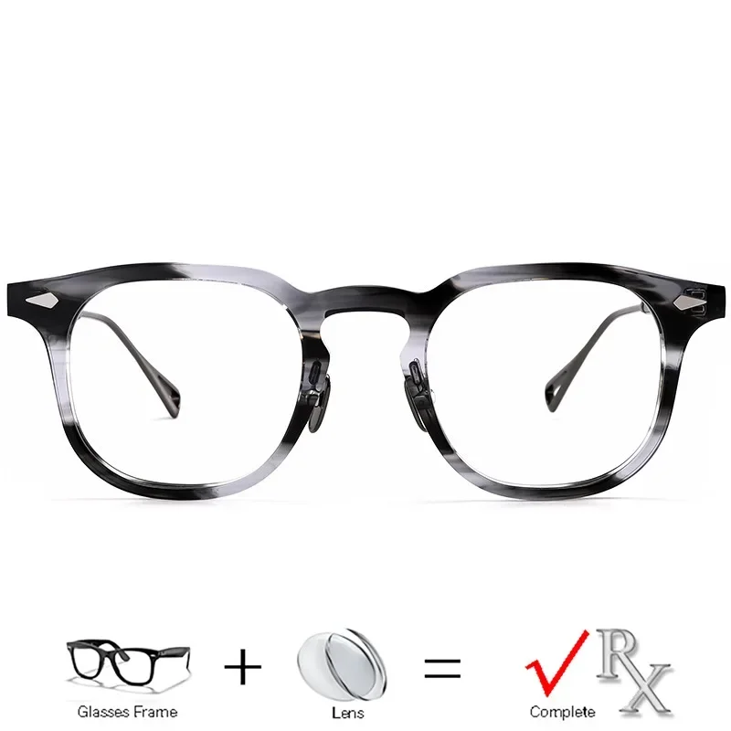 Square Doctor With Prescription Glasses Men Retro Acetate Bifocal Photochromic Eyeglasses Myopia  Optical Progressive Eyewear
