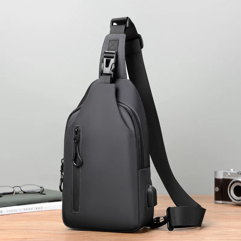 

Casual Men Chest Bag Outdoor Sports WaterProof Multilayer Small Simple Solid Lightweight Trendy Travel Phone Shoulder Bags