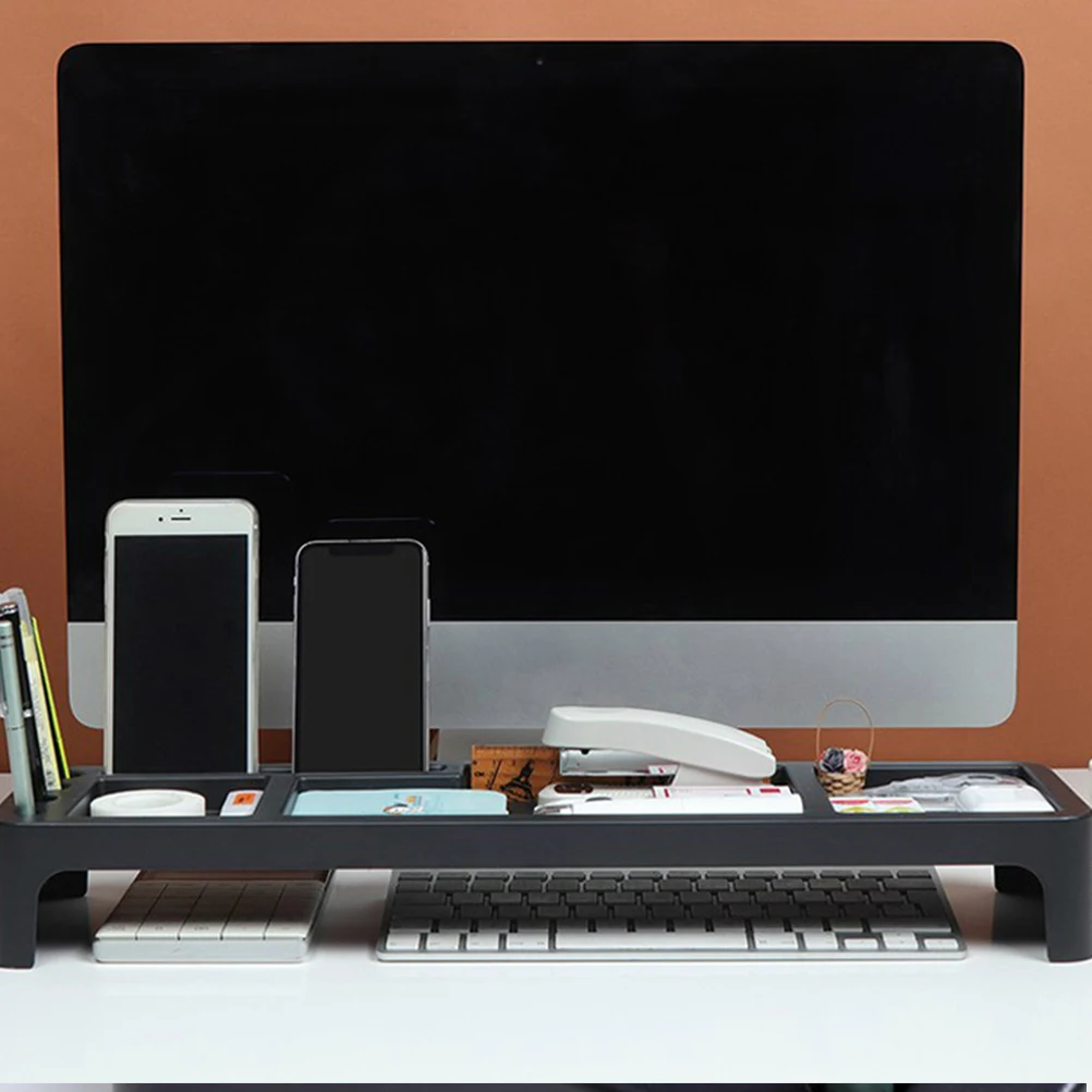 

Multifunctional Keyboard Shelf Rack Computer Desk ganizer ABS Safe Black Home Office Storage Saving