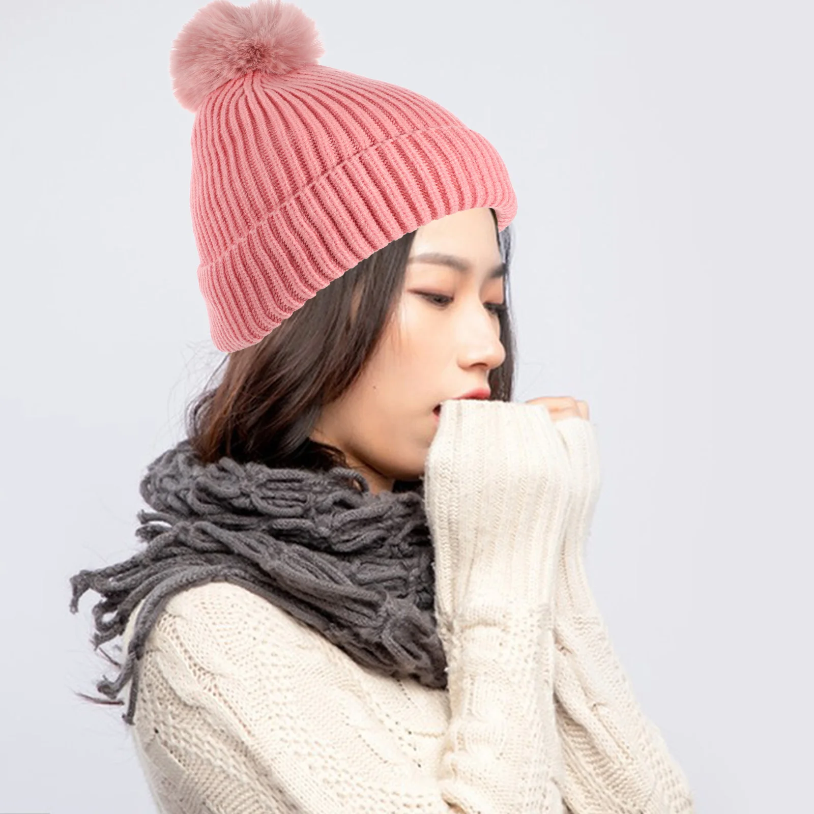 1 مجموعة الشتاء لمس قفازات قبعة وشاح مجموعة النساء الدافئة لينة قفازات ركوب الخيل وشاح الشتاء في الهواء الطلق زي القبعات للنساء