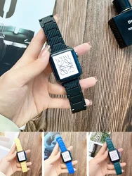 Carbon fiber strap for apple watch band ultra 2 49mm bands 45mm 44mm 40mm 41mm PC watchband link Bracelet Series 9 8 7 6 5 4 SE