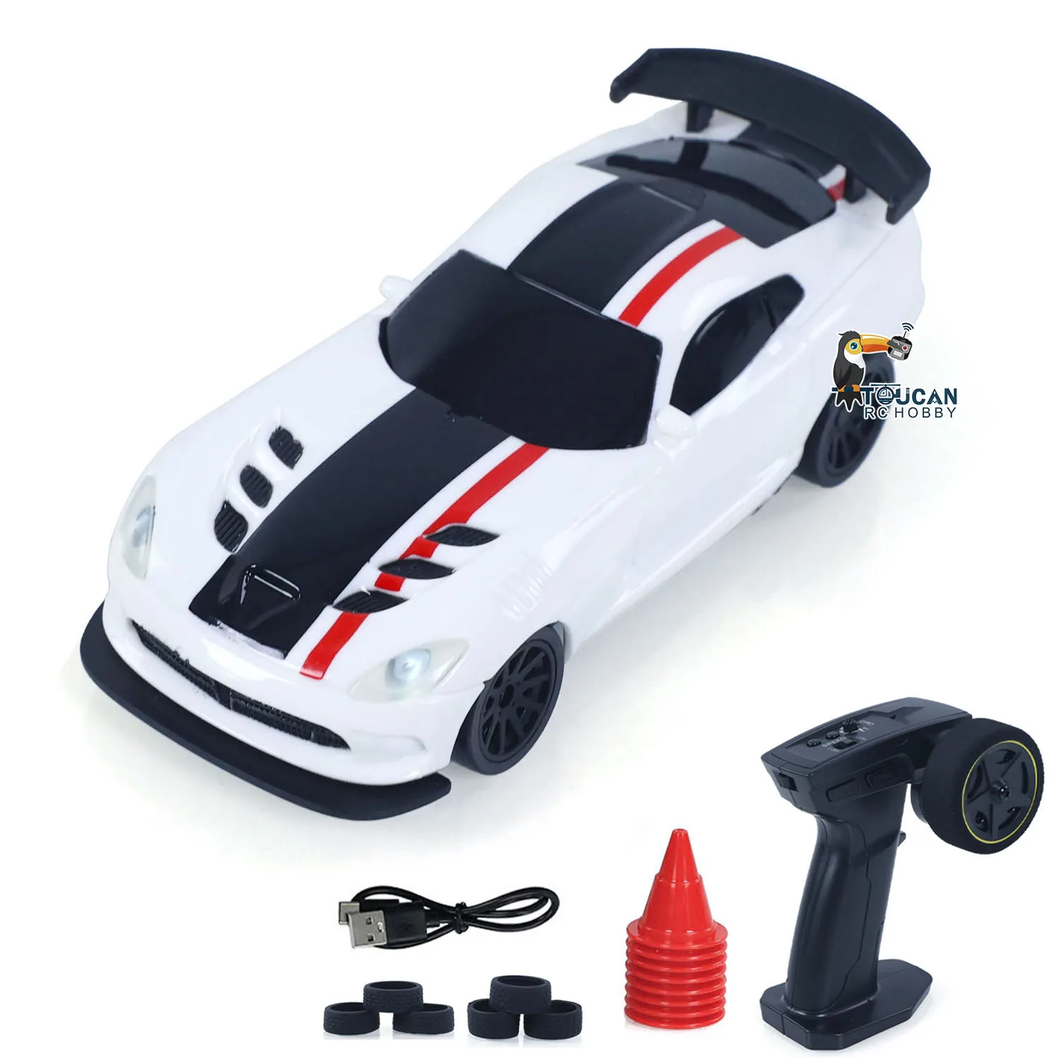 Geschenken 1/43 RC Drift Auto met Gyro Verbeterde Ver 2.4G Afstandsbediening Mini Drift Raceauto 4WD Radiobesturing RC Speelgoed Verkeerskegels