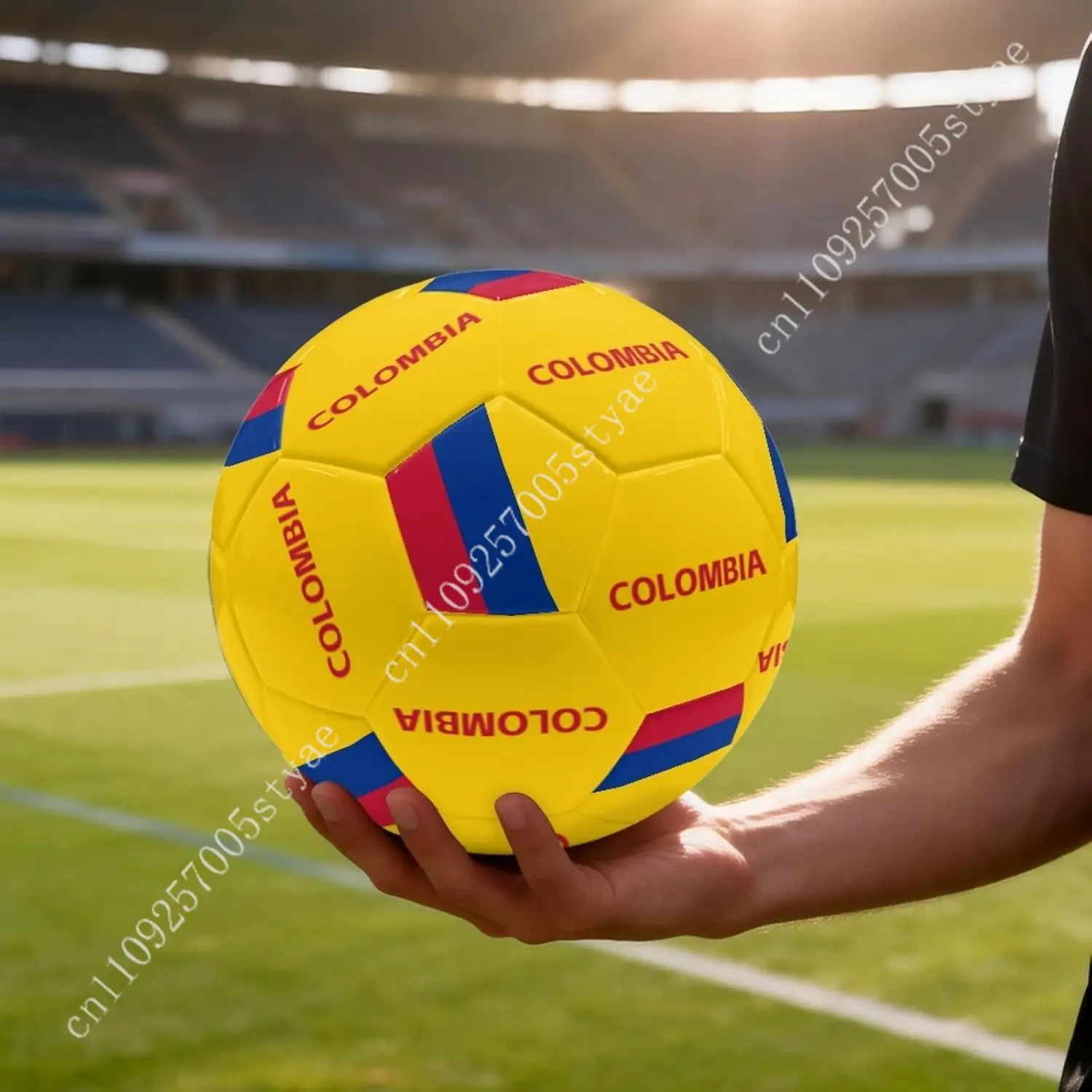 Colombia Flag Soccer Ball Elastic Football Essential Sport Equipment Adults Youth Soccer Balls for Indoor Outdoor Match Training