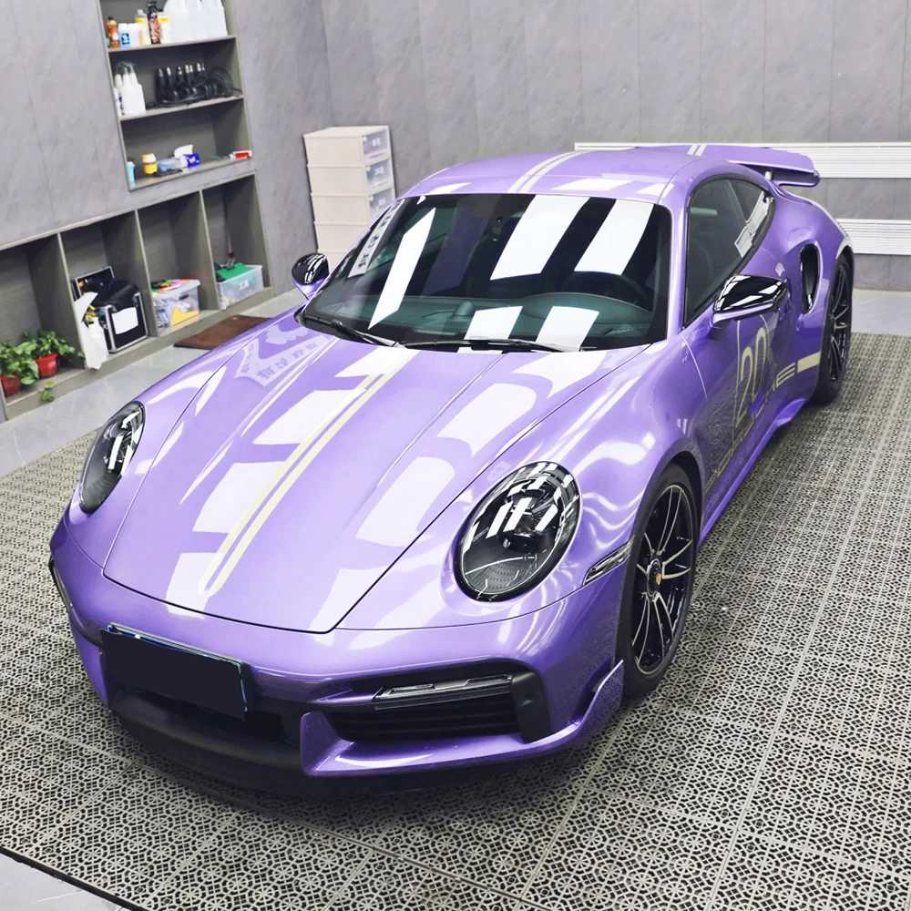 Car Sticker Liquid Metal Viola Purple Auto Wrapping Film Color Change Vinyl PET Bubble Free Decals Self Adhesive Car Accessories