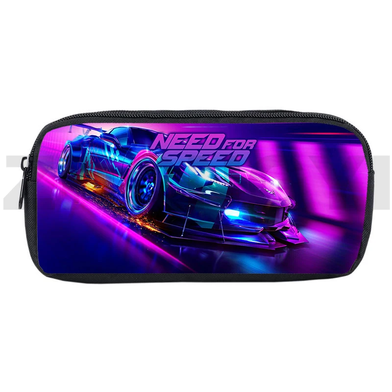 Hot Game Need for Speed 3D Pencil Case Large Capacity Canvas Cosmetic Box Lipstick Bag NFS Anime Pencil Pouch School Supplies