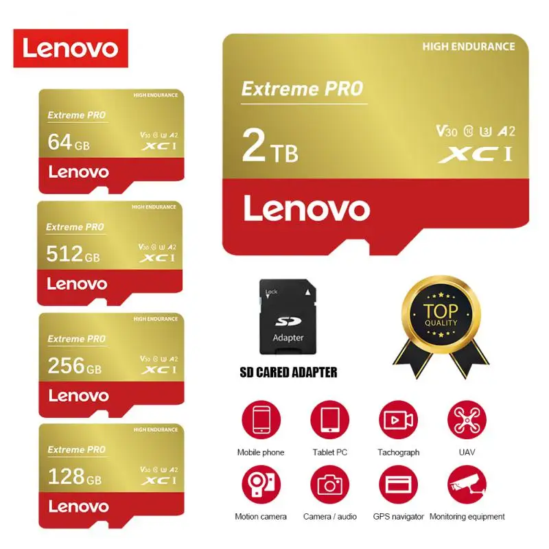 Lenovo-tarjeta de memoria Flash Micro TF para Nintendo Switch, 2TB, 512GB, 256GB, A2, V30, 128GB