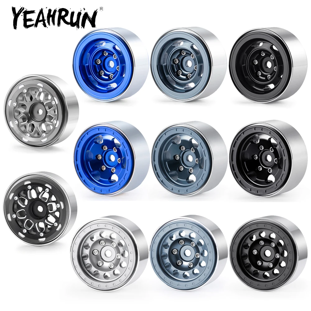 YEAHRUN 4Pcs 1.0inch Metal Beadlock Piasty kół do TRX-4M Bronco Defender 1/18 Axial SCX24 1/24 RC Car Truck Model Parts