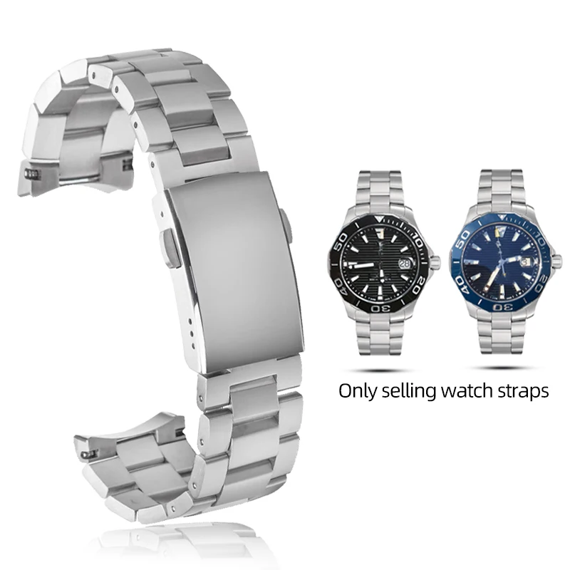 

For TAG HEUER AQUARER 300 Metal watch band WAY211/WAY111 Curved end watch strap Solid stainless steel men bracelet 20.5mm 21.5mm