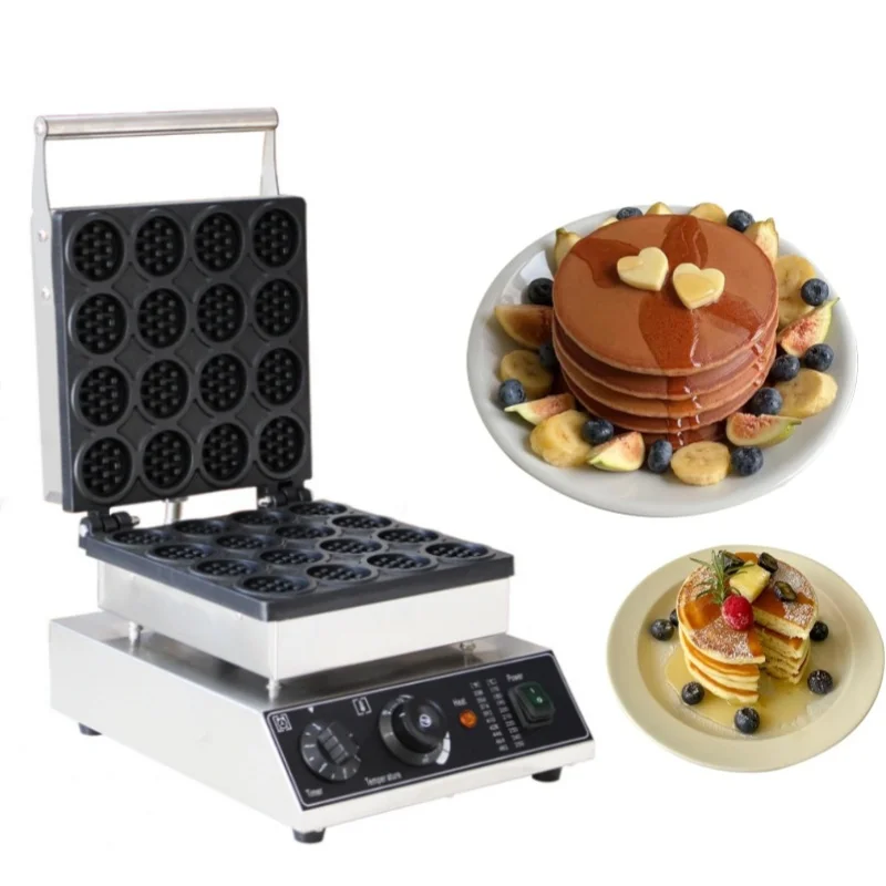 

16-grid Round Waffle Machine Multi-function Breakfast Machine Crepe Donut Machine with Adjustable Time and Temperature