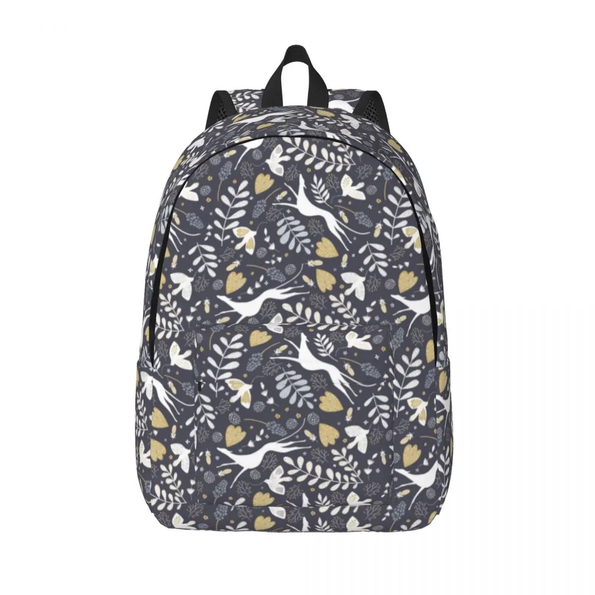 Custom Magic Night With Sighthound Paloma Canvas Backpack Waterproof College School Dog Whippet Greyhound Bag Print Bookbag