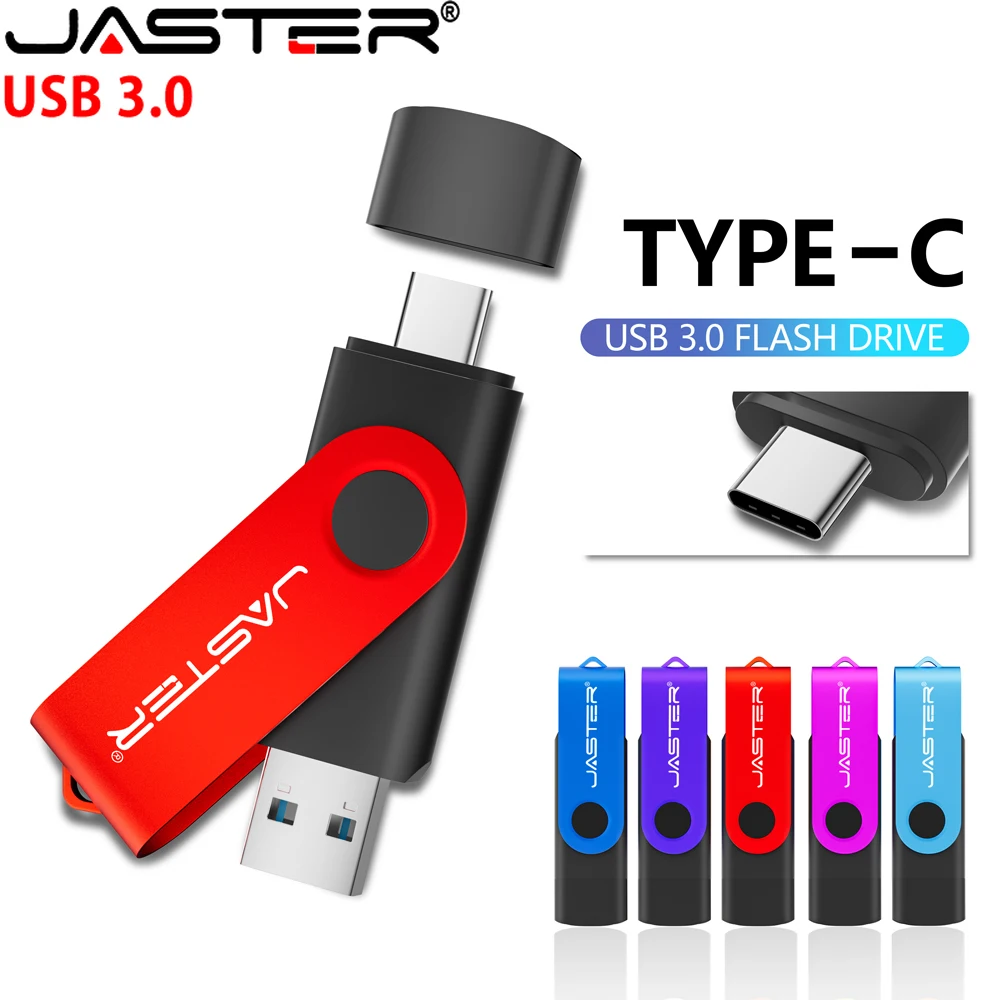 

JASTER TYPE-C USB 3.0 Флэш-накопители 128 ГБ 32 ГБ 64 ГБ Высокоскоростная карта памяти 16 ГБ 2 в 1 Pen Drive 8G Бизнес-подарок USB3.0 Stick 4G
