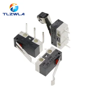 10pcs Mikrogrenzschalter momentaner Schalter 1A 125 V AC Mausschalter 3 Stifte Langgrad Rollerhebel Arm SPDT 12x6x6mmmm 8 Hauptverkaufsschalterhebel - №8